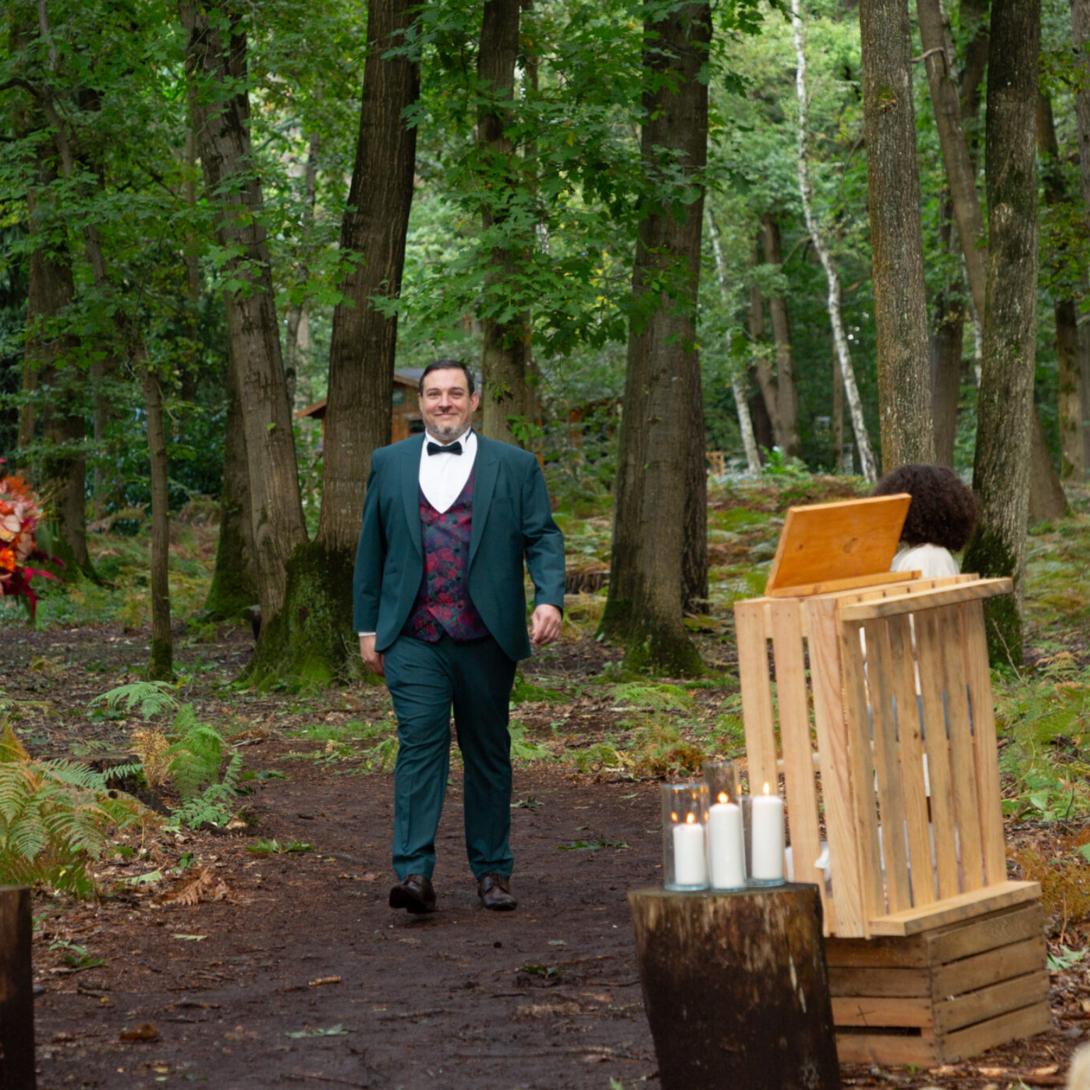 La roche couloir, mariage automnal, arrivé du marié