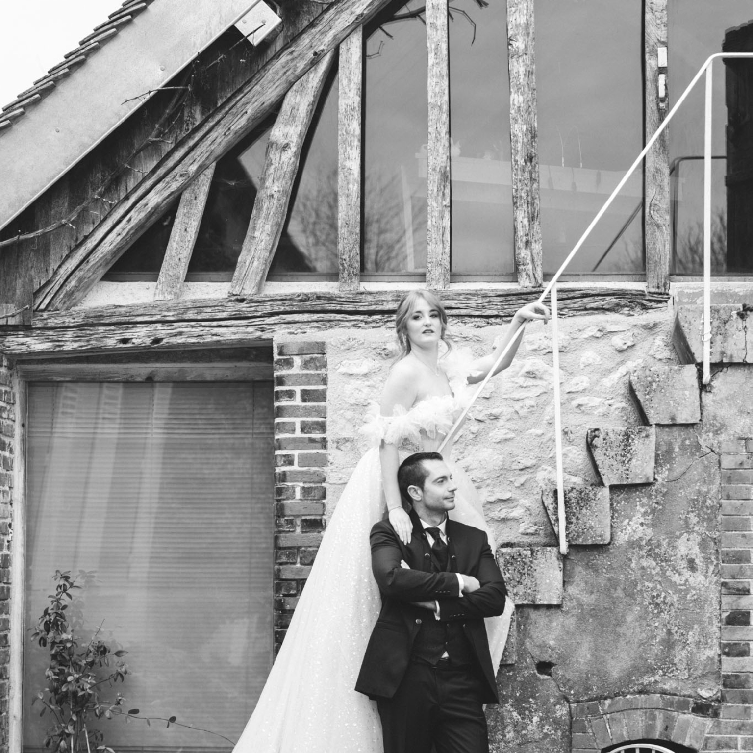 Mariés, escalier, pose