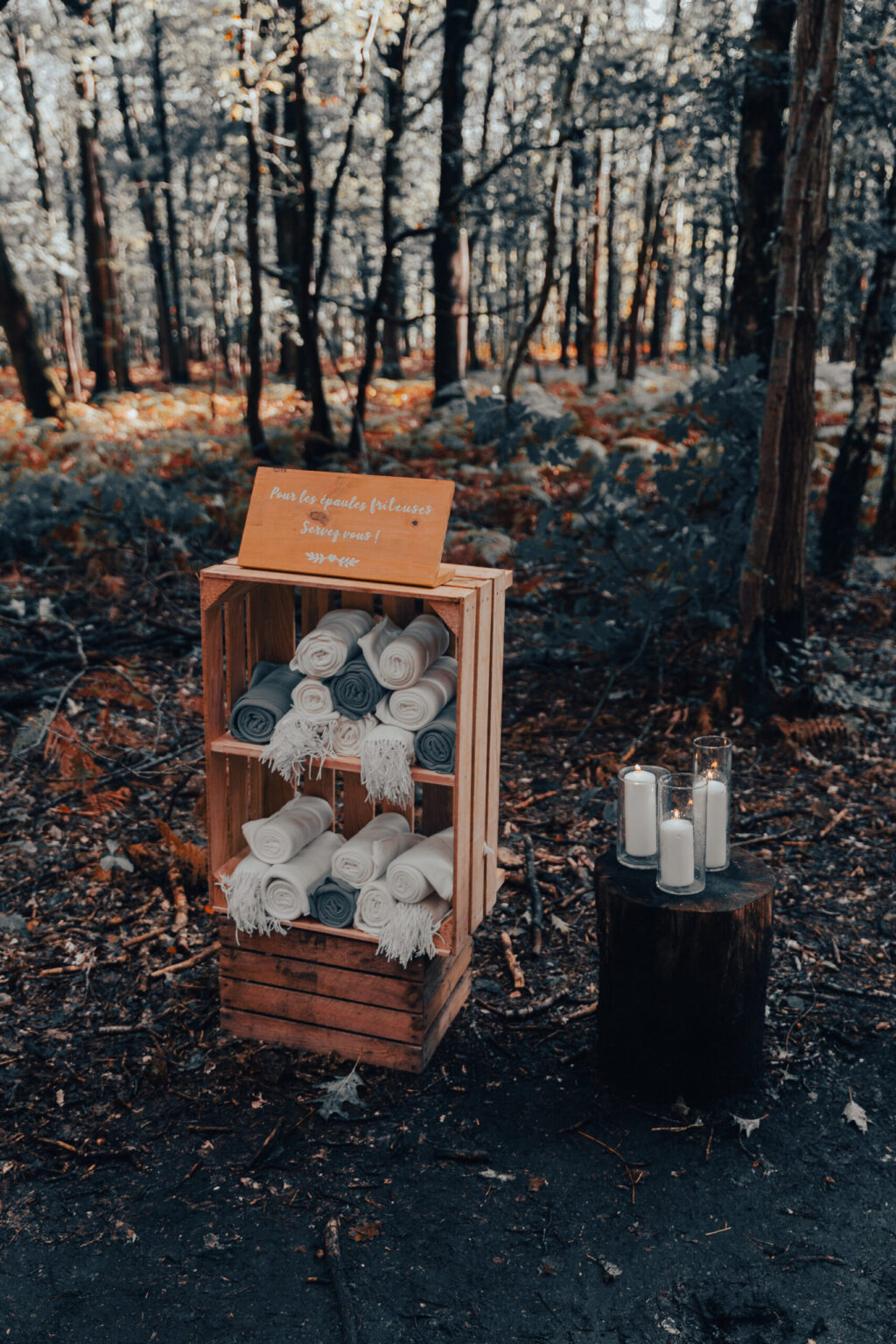 Bar à plaid pour mariage automne hiver
