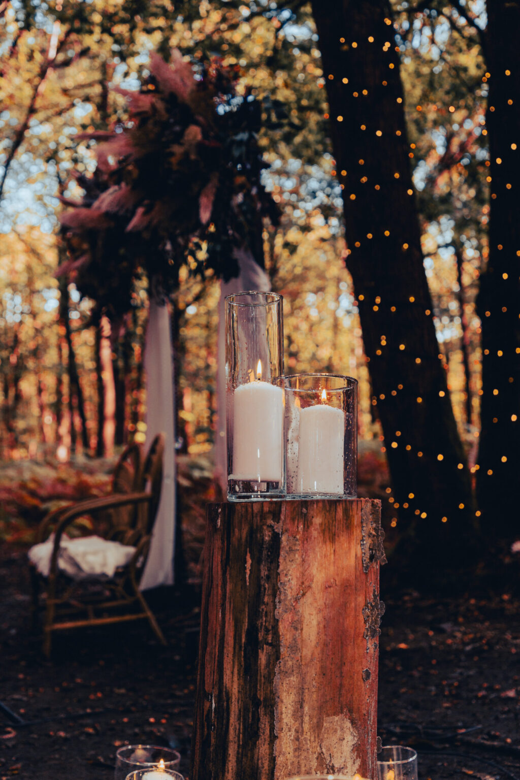 Bougies décorative mariage romantique